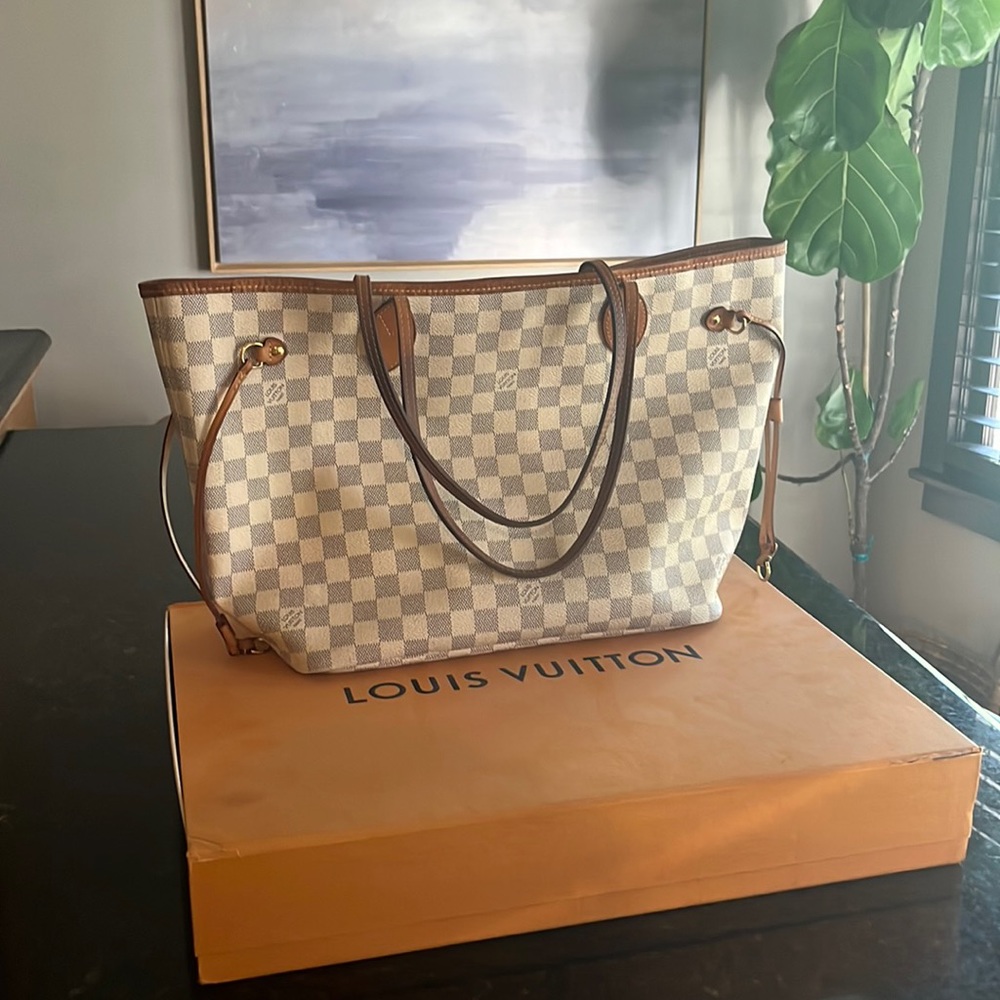 Authentic Louis Vuitton Neverfull MM Damien Azure